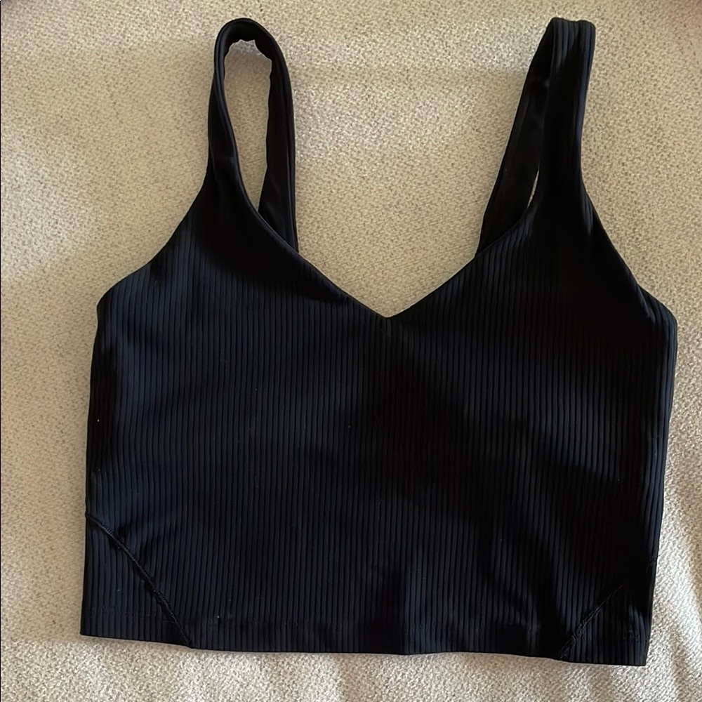 🖤Lululemon Black ribbed align v neck cropped tank